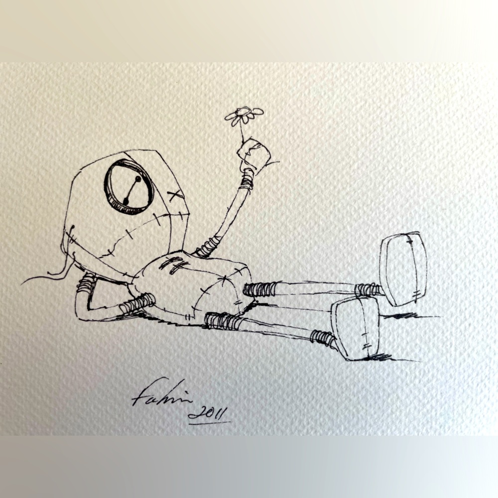 Fabio Napoleoni Orignal drawing on back of Giclee Print.